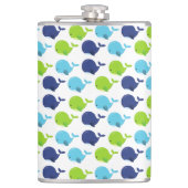 Walmuster, Niedliche Wale, Meerestiere Flachmann (Vorderseite)