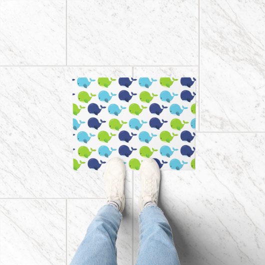 Walmuster, Niedliche Wale, Meerestiere Fußmatte (Indoor)