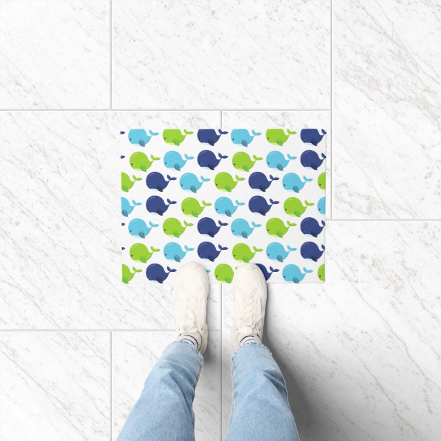 Walmuster, Niedliche Wale, Meerestiere Fußmatte (Indoor)