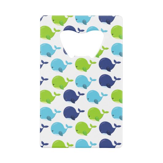 Walmuster, Niedliche Wale, Meerestiere Geldbeutel Flaschenöffner (Vorderseite)