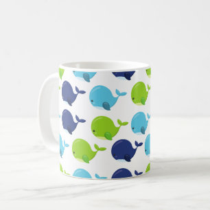 Walmuster, Niedliche Wale, Meerestiere Kaffeetasse