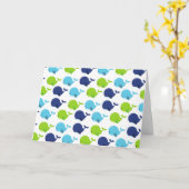 Walmuster, Niedliche Wale, Meerestiere Karte (Gelbe Blume)