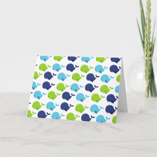 Walmuster, Niedliche Wale, Meerestiere Karte (Vorderseite)