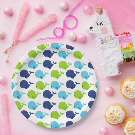 Walmuster, Niedliche Wale, Meerestiere Pappteller (Party)