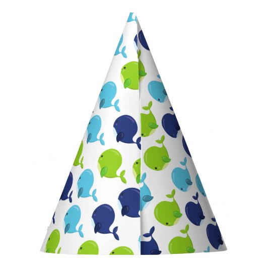 Walmuster, Niedliche Wale, Meerestiere Partyhütchen (Rückseite)