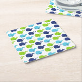 Walmuster, Niedliche Wale, Meerestiere Rechteckiger Pappuntersetzer (angewinkelt)