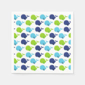 Walmuster, Niedliche Wale, Meerestiere Serviette (Vorderseite)