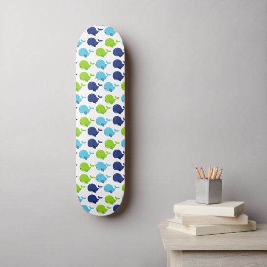 Walmuster, Niedliche Wale, Meerestiere Skateboard (Wandkunst)