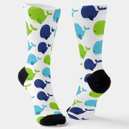 Walmuster, Niedliche Wale, Meerestiere Socken (Gewinkelt)