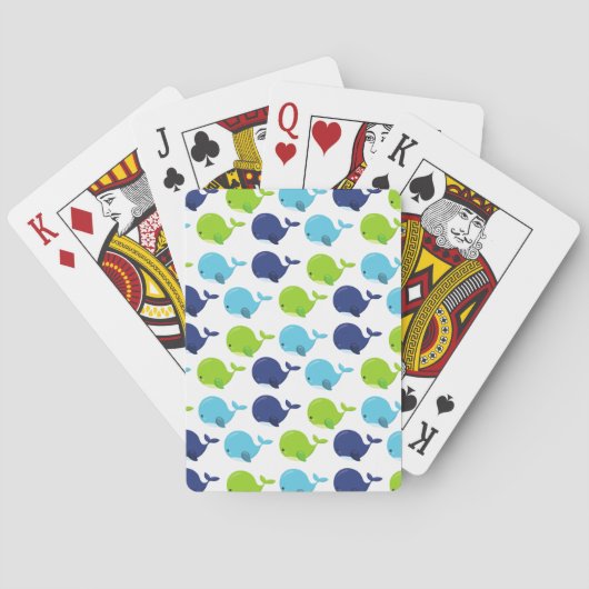 Walmuster, Niedliche Wale, Meerestiere Spielkarten (Rückseite)