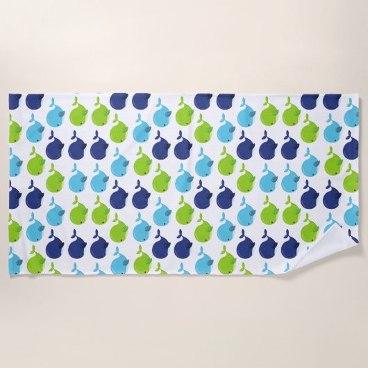 Walmuster, Niedliche Wale, Meerestiere Strandtuch (Vorderseite)