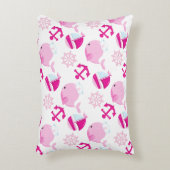 Walmuster, Niedliche Wale, rosa Wale Dekokissen (Vorderseite(Vertikal))