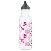 Walmuster, Niedliche Wale, rosa Wale Edelstahlflasche (Rechts)