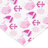 Walmuster, Niedliche Wale, rosa Wale Mittelgroßer Tischläufer (Ecke)