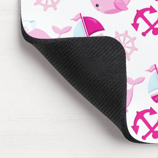 Walmuster, Niedliche Wale, rosa Wale Mousepad (Ecke)
