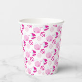 Walmuster, Niedliche Wale, rosa Wale Pappbecher (Rückseite)