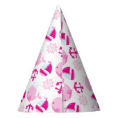 Walmuster, Niedliche Wale, rosa Wale Partyhütchen (Rückseite)