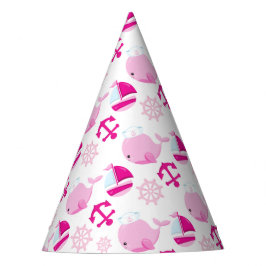 Walmuster, Niedliche Wale, rosa Wale Partyhütchen