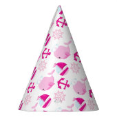 Walmuster, Niedliche Wale, rosa Wale Partyhütchen (Links)