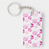 Walmuster, Niedliche Wale, rosa Wale Schlüsselanhänger (Vorderseite)