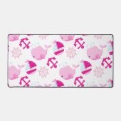 Walmuster, Niedliche Wale, rosa Wale Schreibtischunterlage (Vorderseite)