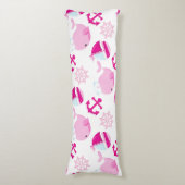 Walmuster, Niedliche Wale, rosa Wale Seitenschläferkissen (Vorderseite Vertikal)