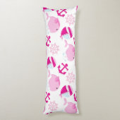 Walmuster, Niedliche Wale, rosa Wale Seitenschläferkissen (Rückseite (Vertikal))