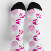 Walmuster, Niedliche Wale, rosa Wale Socken (Oben)