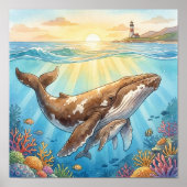 Walmutter- und Kalb-Kinderstube Poster (Vorne)