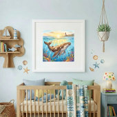 Walmutter- und Kalb-Kinderstube Poster