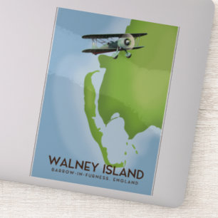 Walney Insel, Bau-In-Furness, England-Karte Aufkleber