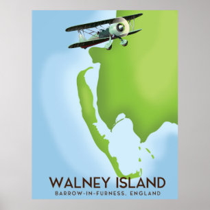 Walney Island, Burrow-in-Furness, England-Karte Poster