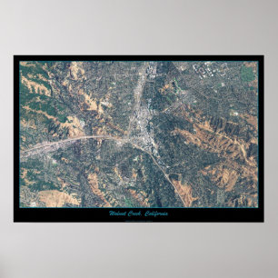 Walnuss Creek, kalifornisches Satellitenposter Poster