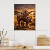 Walnuss-Nashorn-Ebenen Poster (Küche)
