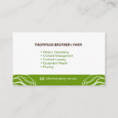 Walnussbetriebe, Landwirtschaft, Obstgarten Visitenkarte (Rückseite)