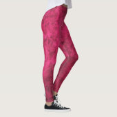 Walnussburge in Himbeere Rosa texturiert Leggings (Rechts)