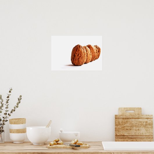 Walnüsse aus Weißkost Poster (Küche)