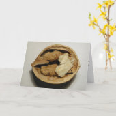 Walnussgrüßkarte Karte (Gelbe Blume)