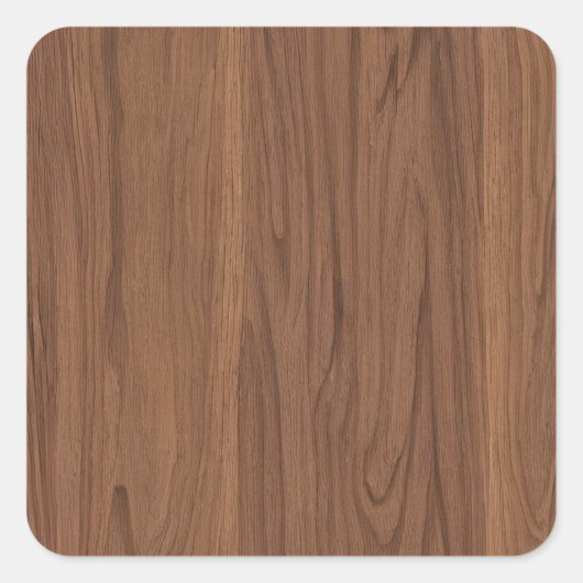 Walnussholz Quadratischer Aufkleber (Vorderseite)