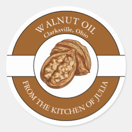Walnussöl-Etikett Runder Aufkleber
