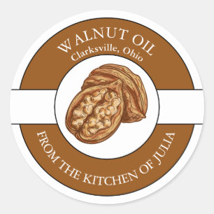 Walnussöl-Etikett Runder Aufkleber