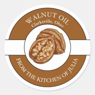 Walnussöl-Etikett Runder Aufkleber