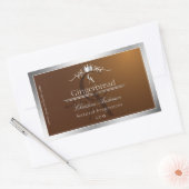 Walnut Brown Product Label Silver Frame Monogram Rechteckiger Aufkleber (Umschlag)