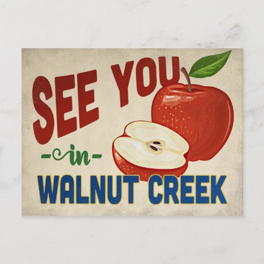 Walnut Creek California Apple - Vintage Travel Postkarte (Vorderseite)