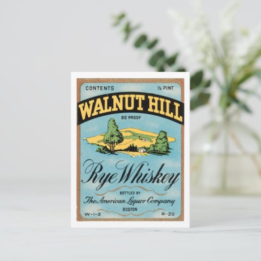 Walnut Hill Rye Whiskey Postkarte (Stehend Vorderseite)