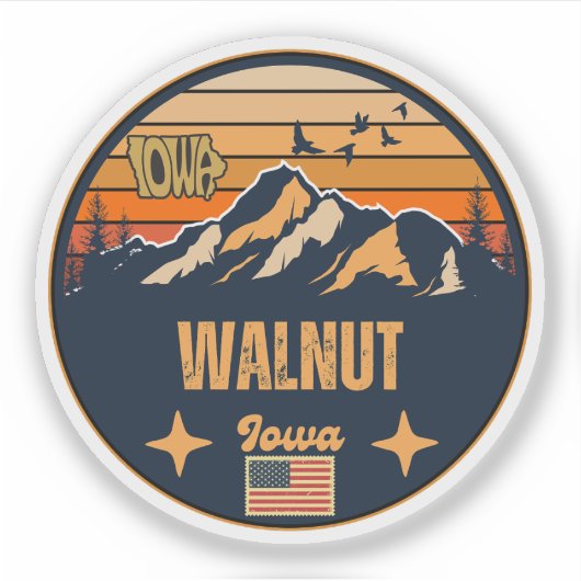 Walnut, Iowa Aufkleber (Vorderseite)