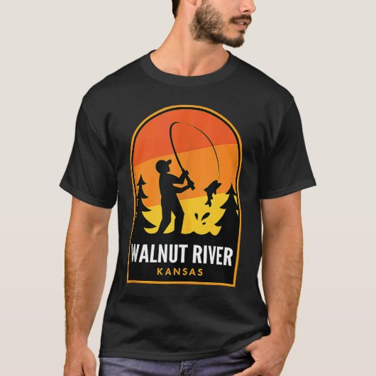 Walnut River Kansas Angeln T-Shirt (Vorderseite)