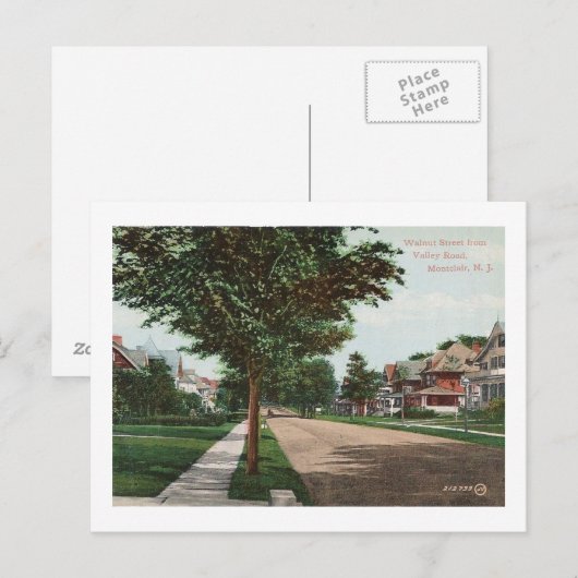 Walnut St., Montclair, NJ Vintag Postkarte (Vorne/Hinten)
