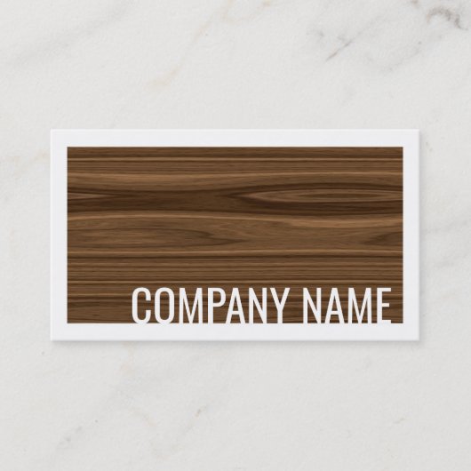 Walnut Tree Holz Design White Border Card Visitenkarte (Vorderseite)