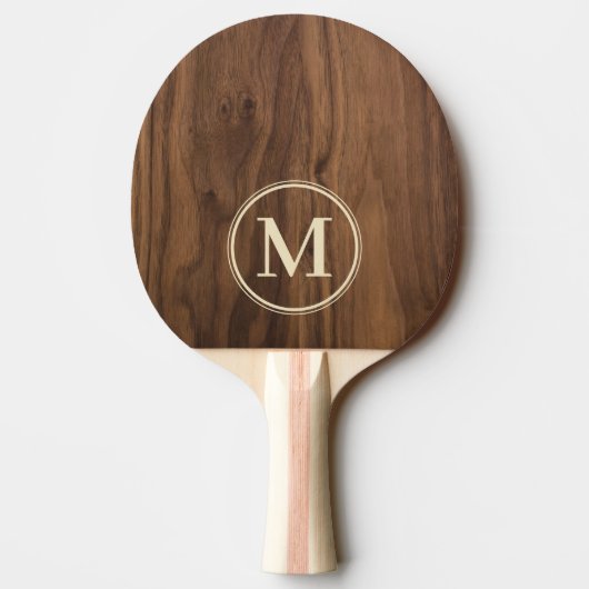 Walnut Wood Monogram Tischtennis Schläger (Rückseite)
